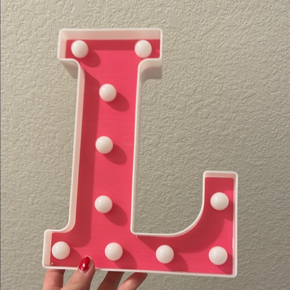 Pink Marquee L decor accent